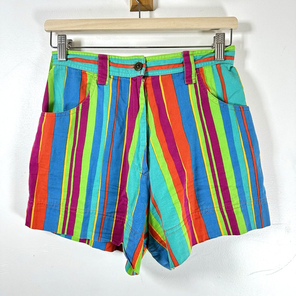 Colmar Rainbow Shorts Womans vintage 90' cotton shorts size 26 GUC - Picture 1 of 10